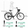 thumbnail image 5 of iYofe 26 inch Womens Bike, 7 Speed Hybrid Bike for Adult Teen w/ Basket and Backseat, Beach Cruiser Bike, City Comfort Commuter Bicycle for Ladies, V Brakes, 85% Assembled, Green, 5 of 5