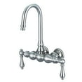 thumbnail image 3 of Water Creation F6-0014-02-CL 3.38 in. Gray Vintage Classic Center Wall Mount Tub Faucet - Brushed Nickel, 3 of 4
