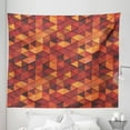thumbnail image 1 of Orange Tapestry, Abstract Vector Retro Pattern of Triangles Modern Art Inspired Illustration, Fabric Wall Hanging Decor for Bedroom Living Room Dorm, 5 Sizes, Orange and Brown, by Ambesonne, 1 of 1