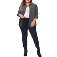 thumbnail image 2 of Agnes Orinda Women's Plus Size Denim Shirt Long Sleeves Button Down Chambray Shirts with Pocket 2X Dark Gray, 2 of 6
