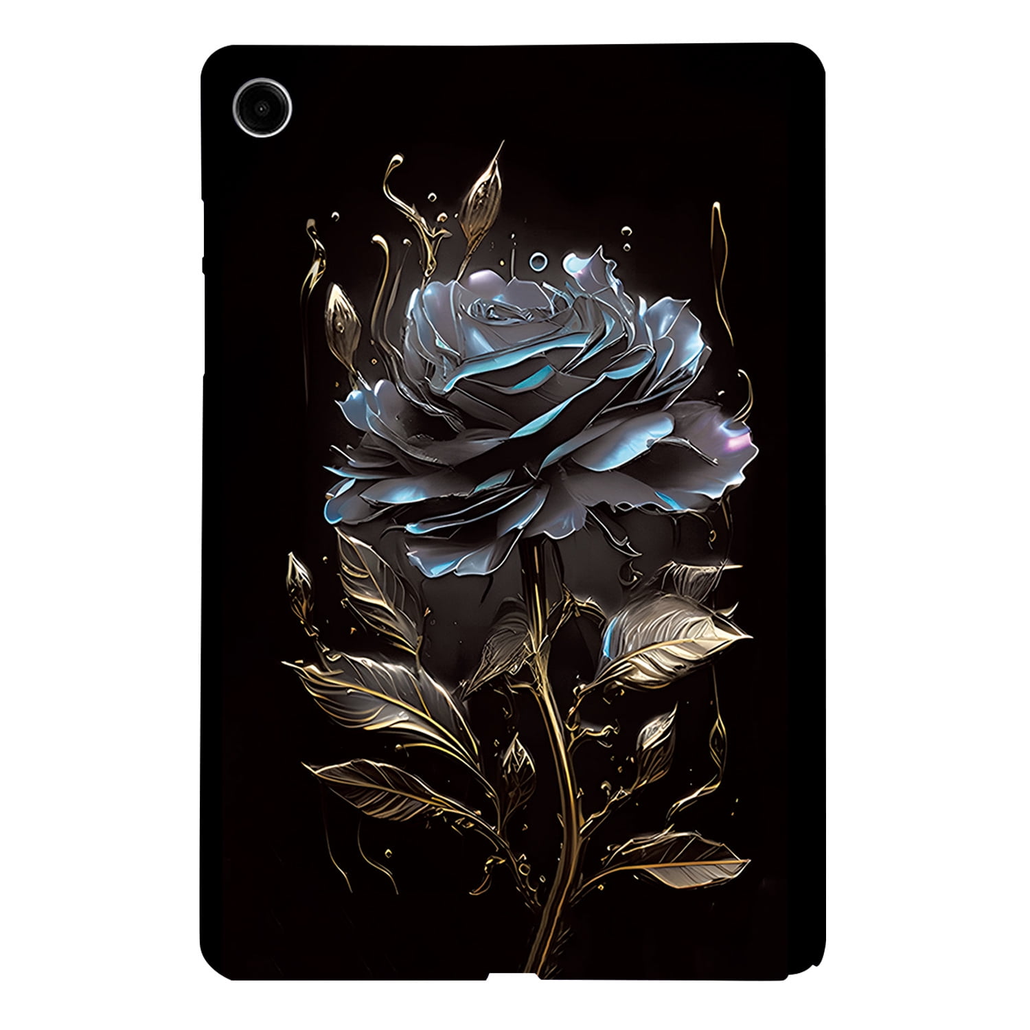 Dteck Case for Samsung Galaxy Tab A9+/A9 Plus 5G 11 Inch 2023, Slim Lightweight TPU Cute Pattern Back Protective Cover for Samsung Galaxy Tab A9+ Tablet SM-X210/X216/X218,Black Rose