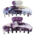 thumbnail image 1 of Here's a refined and professional product description based on the title you provided:\n\n \n\n**2pcs Large Jaw Hair Claw Clips – Purple & Gray**, 1 of 2