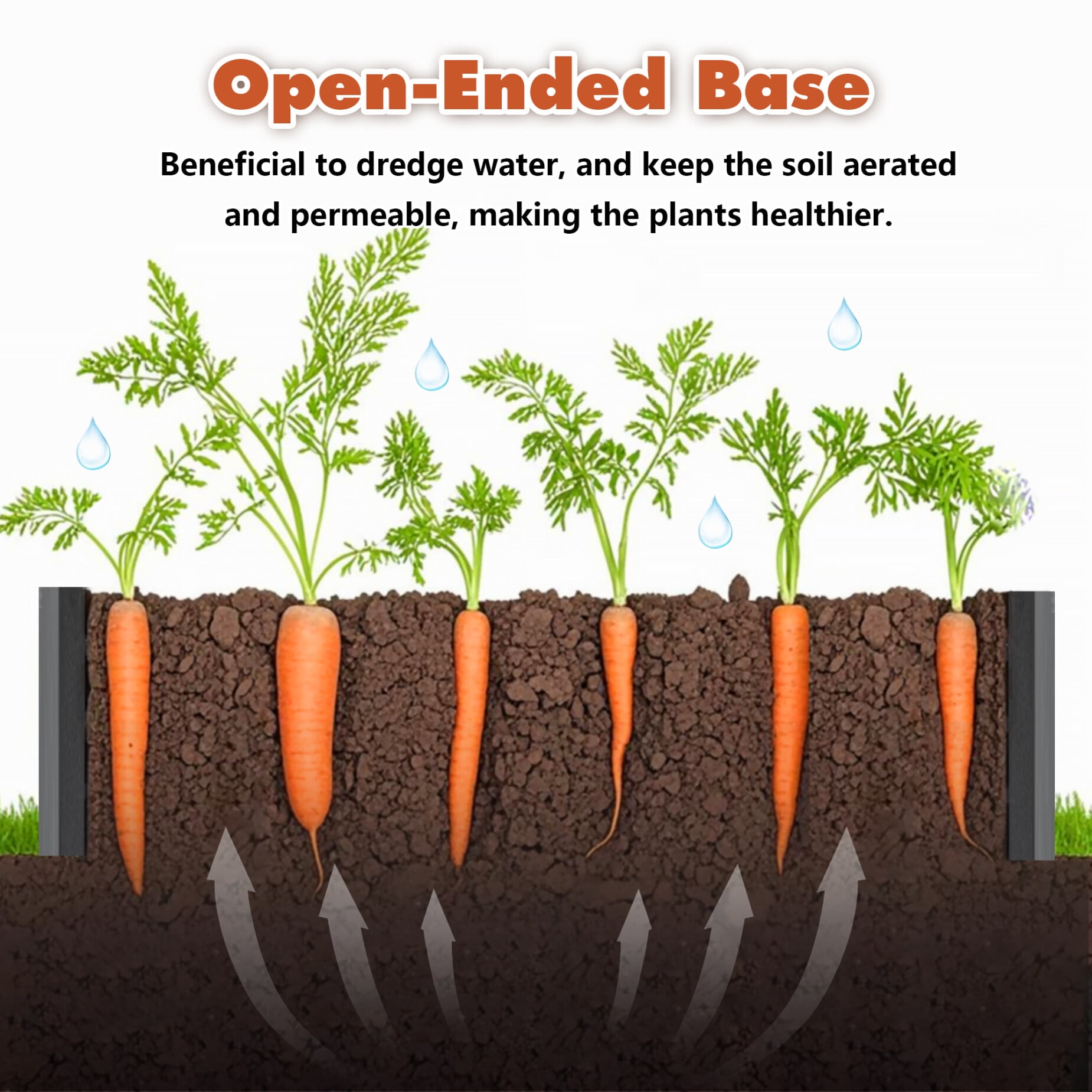8x4x2 FT Metal Raised Garden Bed, Rectangular Large Metal Deep Root Planters, Raised Beds for Outdoor Plants Vegetables Flowers Herb (Black)