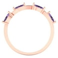 thumbnail image 5 of 0.4 ct Brilliant Marquise Cut Simulated Alexandrite 18K Rose Gold Stackable Band SZ 4, 5 of 6