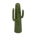 thumbnail image 3 of Decmode Eclectic 16 inch glazed cactus ceramic vase, Green, 3 of 11