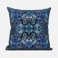 thumbnail image 4 of Amrita Sen Designs CAPL1010FSDS-ZP-20x20 20 x 20 in. Floral Paisley Suede Zippered Pillow with Insert - Blue, Orange & Turquoise, 4 of 5