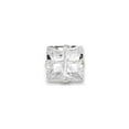 thumbnail image 2 of FB Jewels Sterling Silver 8mm Square Snap Set CZ Stud Earrings, 2 of 3