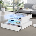 thumbnail image 1 of Table basse relevable Noble House avec éclairage DEL brillant, blanche, 1 of 9