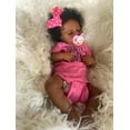 thumbnail image 3 of Muñeca Reborn Pinky Black Girl, 50 cm, realista, con ropa, 3 of 5