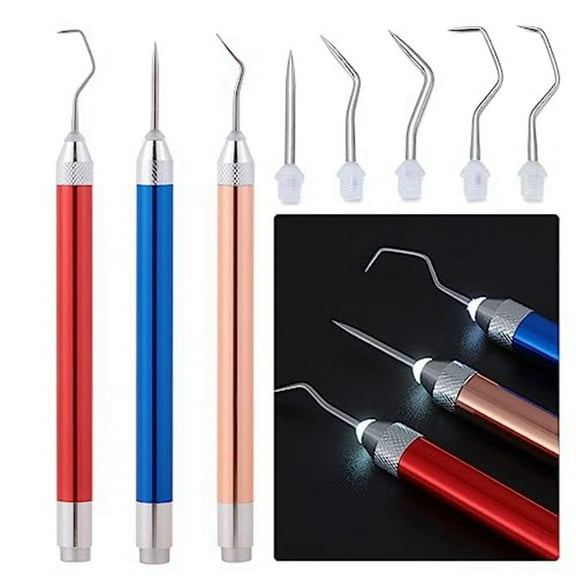 3 Pcs LED Weeding Tools for Vinyl, Vinyl Weeding Tool with Light with Pin and Hook, for Crafting, , DIYs
