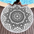 thumbnail image 5 of Mandala Round Beach Towel,Black and White Pattern Oversized Anti-Sand Quick-Drying Beach Blanket Bath Towel Yoga Mat Picnic Mat, 5 of 6
