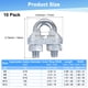 thumbnail image 3 of Uxcell 10-Pack Abrazaderas de Cable, Clip de Cable de Acero al Carbono M3, Sujetador de Silla de Perno en U, 3 of 6