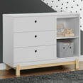 thumbnail image 2 of Delta Children Poppy 3 Drawer Dresser with Cubbies and Interlocking Drawers, Bianca White/Natural, 2 of 11