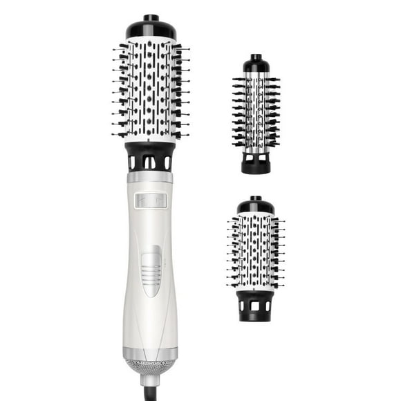 Pisexur Belleza Maquillaje Cepillo secador de pelo 2 en 1 con calor, giratorio, para cabello seco, rizado y alisado, con negativopara mujeres y hombres