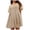 a-Beige, variant on Dress for Women Summer Pleated Mini Dress Crew Neck Short Sleeve Tunic Dress with Pockets