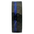 thumbnail image 3 of Metals Jewelry Men's / Women's Tungsten Carbide Brushed Finish 8mm Black Hammered with Blue Wood Inlay Wedding Band, Comfort Fit Ring Size 8, 3 of 5