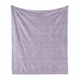 thumbnail image 1 of Floral Soft Flannel Fleece Blanket, Scroll Style Ornament with Curly Leaves and Classic Baroque Influences, Cozy Plush for Indoor and Outdoor Use, 70" x 90", Pale Mauve and Lavender, by Ambesonne, 1 of 6