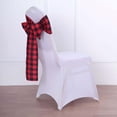 thumbnail image 6 of Efavormart 5pcs | 6" wide x 108" long Buffalo Plaid Checkered Polyester Chair Sashes Gingham Chair Sashes  for Dinner,  Outdoor or Indoor Gatherings Home Decorations - Black/Red, 6 of 10