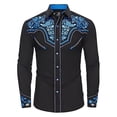 thumbnail image 2 of Boys Graphic Tees Boys Western Graphic Long Sleeve Button Down Shirt Girls' Tops Black1 6-7 Years, 2 of 4