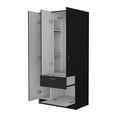 thumbnail image 4 of Atlin Designs Modern Wood Armoire with Two Cabinets in Black, 4 of 13