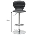 thumbnail image 2 of Banco Alto Respaldo Barra Desayunador Cocina Giratorio Negro EKE Life Home  8163, 2 of 4