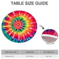 thumbnail image 6 of Colorful Rainbow Tie Dye Spiral Pattern Round Fitted Tablecloth with Elastic Edge,Dining Table Cover Waterproof,Outdoor Round Tablecloth for Camping,Dining,Indoor and Outdoor, 6 of 7