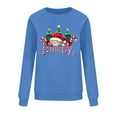 thumbnail image 4 of Xdegoge Oversized Christmas Sweatshirt for Women Crew Neck Long Sleeve Tops Xmas Tree Graphic Shirts Cute Christmas T Shirts for Women Graphic Merry Shirt Women, Blue L, 4 of 6