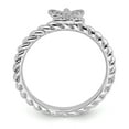 thumbnail image 2 of Sterling Silver Stackable Expressions Polished Diamond Angel Ring - Size 6, 2 of 3
