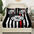 thumbnail image 3 of Erosebridal Firefighter Sheet Set Twin,Usa Flag Bedding Sets Twin Size,Geometric Stripes Decor,3pcs, 3 of 7