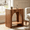 Dark Brown, variant on Fnova Farmhouse End Table with Storage, Modern Arched Wooden 2-Tier Side Table Nightstand Bedside Table Accent Table with Open Shelf, Easy Assembly, for Living Room, Bedroom, Entryway, Small Space