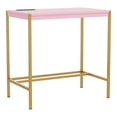 thumbnail image 4 of Belzie Metal Writing Desk with USB Ports, Pink, 4 of 6