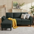 thumbnail image 5 of Jarenie 80" Convertible Sectional Sofa, Small L Shaped 3 Seat Couch with Reversible Storage Chaise, Modern Polyester Fabric Sofa Couches for Living Room, Apartment and Small Space, Black, 5 of 9