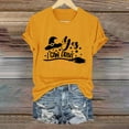 thumbnail image 2 of HCURIBAD Shirts for Women, Women's Alphabet Witch Print Crew Neck Tee Halloween T-Shirt, Womens Graphic Tees, Halloween Shirts for Women 1PC Top Yellow M, 2 of 4