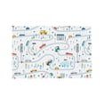 thumbnail image 4 of DouZhe Polyester Set de 4 Sets de Table, Dessins Animés de Voitures de Route Parc Maisons Modèle Résistant à la Chaleur Place Mats pour Table à Manger, 12 "x 18", 4 of 6