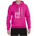 thumbnail image 2 of Wild Bobby Back the Pink American Flag Breast Cancer Awareness Unisex Hoodie Sweatshirt, Fuschia, XX-Large, 2 of 6