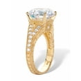 thumbnail image 2 of PalmBeach Jewelry Round Cubic Zirconia Milgrain Split Shank Engagement Ring 6.30 TCW Platinum-Plated or 18k Gold-Plated Sterling Silver, 2 of 5