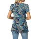 thumbnail image 4 of Fiudx Ofertas Flash Del Día Moda Mujer Verano Casual Tops Cuello Alto Estampado Manga Corta -, 4 of 5