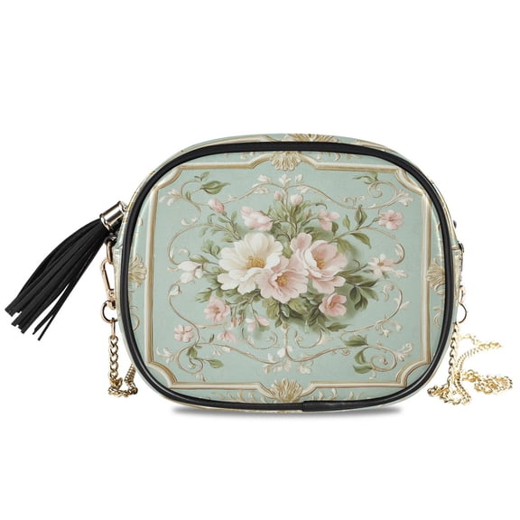 Womens Casual Chain Shoulder Bag Simple style Blossom Pattern Crossbody Bag