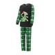 thumbnail image 3 of Pijamas familiares navideños a juego, camiseta de manga larga con estampado de dinosaurios de dibujos animados y pantalones a cuadros. Ropa de dormir y estar por casa., 3 of 10
