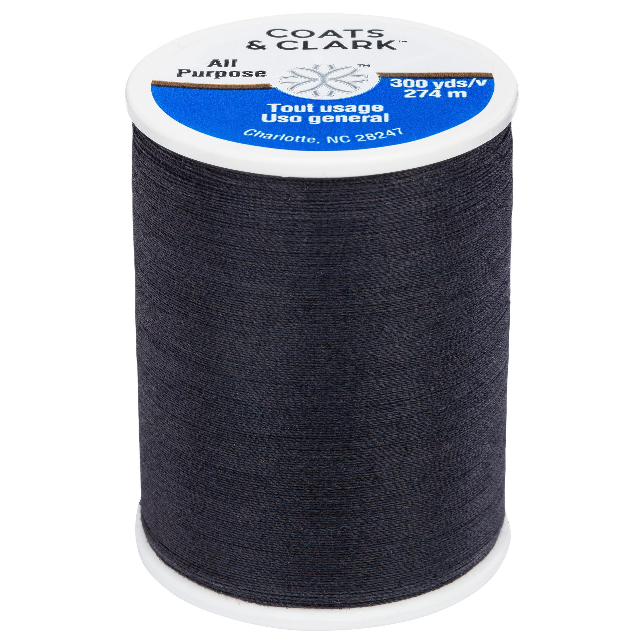 (3 pack) Coats & Clark All Purpose Dual Duty Thread, Medium, 300 Yards/274 meters, Black