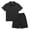 Black, variant on Boys 2-Piece Athletic Polo Set Quarter Zip Shirt and Elastic Waist Shorts with Pockets,Grey,10-11Y