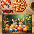 thumbnail image 2 of Amarainy Easter Bunnies And Colorful Eggs Garden Scene Linen Table Mats Set Of 4 For Home Kitchen Table Decor 12x18 inch, 2 of 5