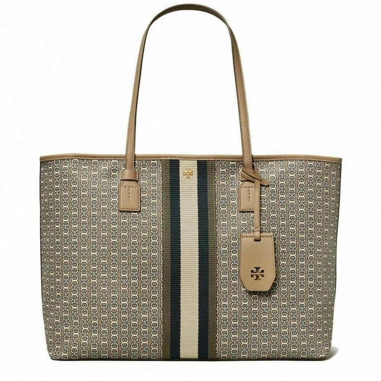 Tory Burch Gray Heron Gemini Link Coated Canvas Tote (sold out