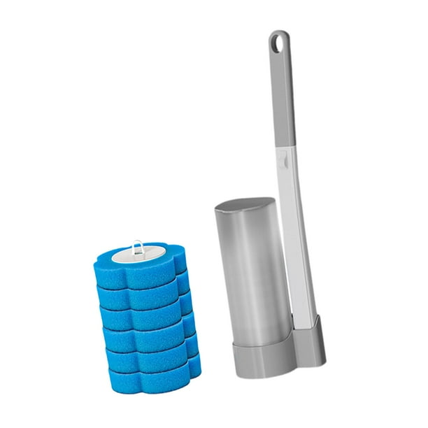 Juego de cepillos de baño desechables con soporte, accesorios de baño compactos y prácticos Gris
