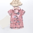 thumbnail image 2 of Ahuyic Summer Boys Girls 2 Piece Outfits,Toddler Kids Casual Clothing Set,Children's Round Neck Short Sleeved Top Elastic Waist Shorts Casual Home Suit Set,Yellow,2 Years, 2 of 4