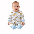 thumbnail image 3 of Bellafa Newborn Baby Boys Cotton Romper Onesies Infant Long Sleeve One-Piece Toddler Button Jumpsuits Fall Spring Outfits, 3 of 7