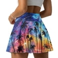 thumbnail image 5 of KUIFORTI Palm Tree Pleated Skirts for Women Soft High Waisted with Pockets Inner Shorts Elastic Polyester Shorts Workout Golf Skort for Athletic Skorts Sports Running Pickleball, 5 of 7
