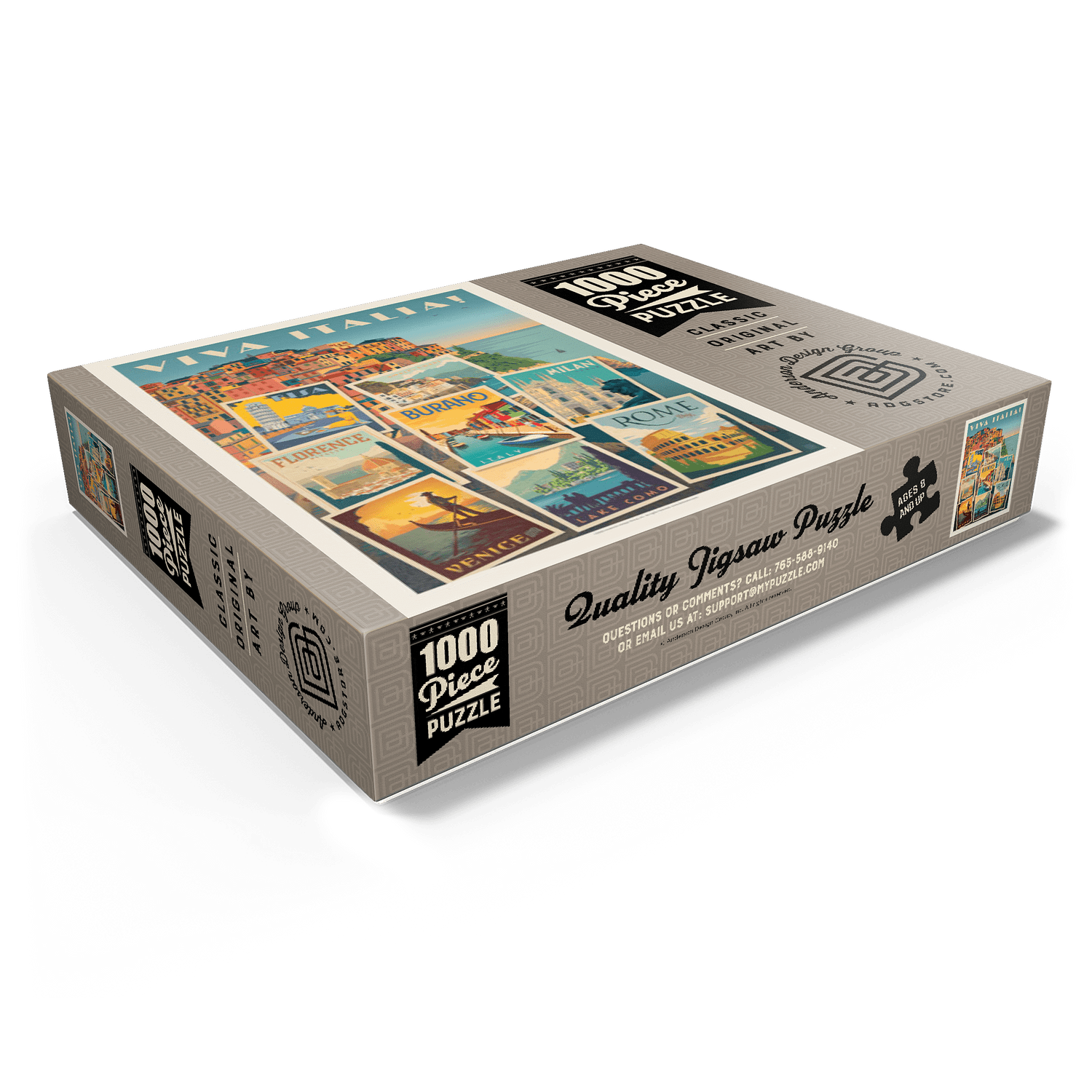 MyPuzzle - Italy: Viva Italia! Collage, Vintage Poster - Premium 1000 Piece Jigsaw Puzzle for Adults