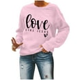 thumbnail image 5 of Brilliant Valentines Sweater Women Women's Christmas Printed Round Neck Long Sleeves Top Loose Fitting Sweater New(Pink,M), 5 of 6
