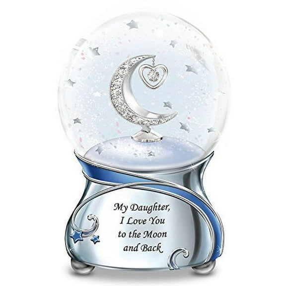 My Daughter, I Love You To The Moon And Back Snowglobe With Moon And Heart Charm by The Bradford Exchange